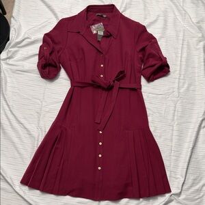 Sharagano Burgundy 3/4 Sleeve Dress